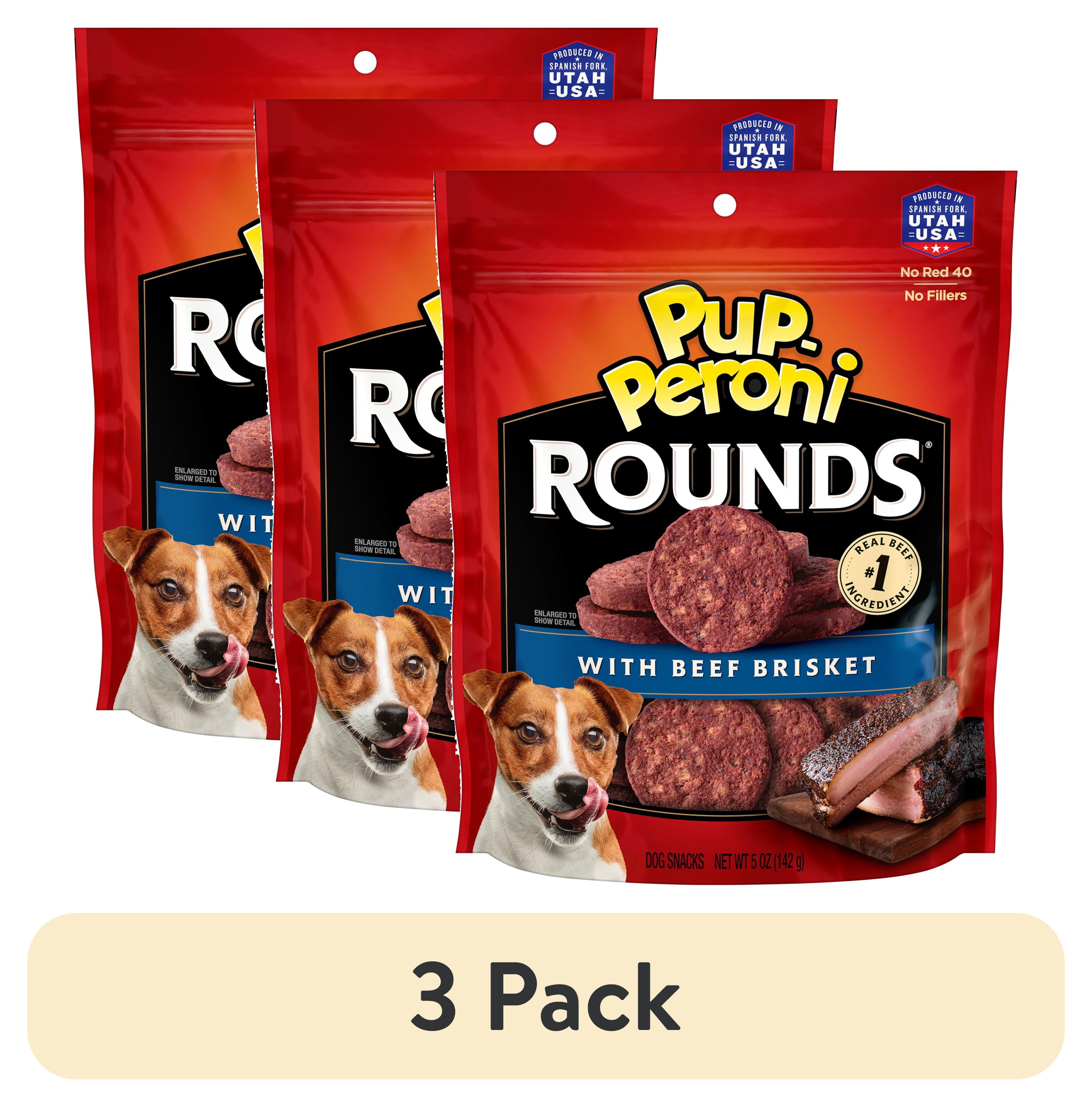(3 pack) Pup Peroni Rounds Dog Treats With Beef Brisket, 5 oz Bag ...