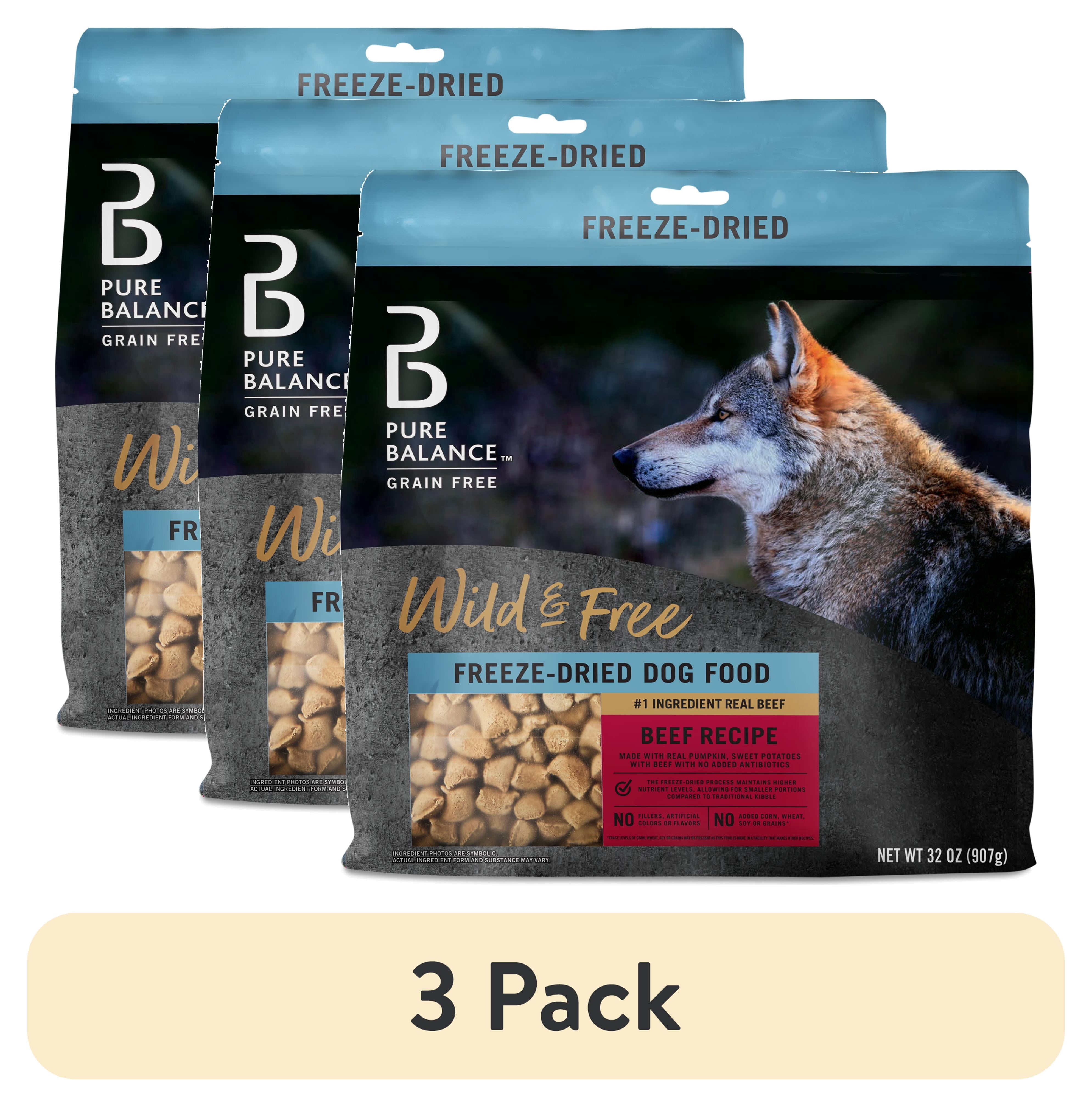 (3 pack) Pure Balance Freeze-Dried Beef Dog Food, 2 lb