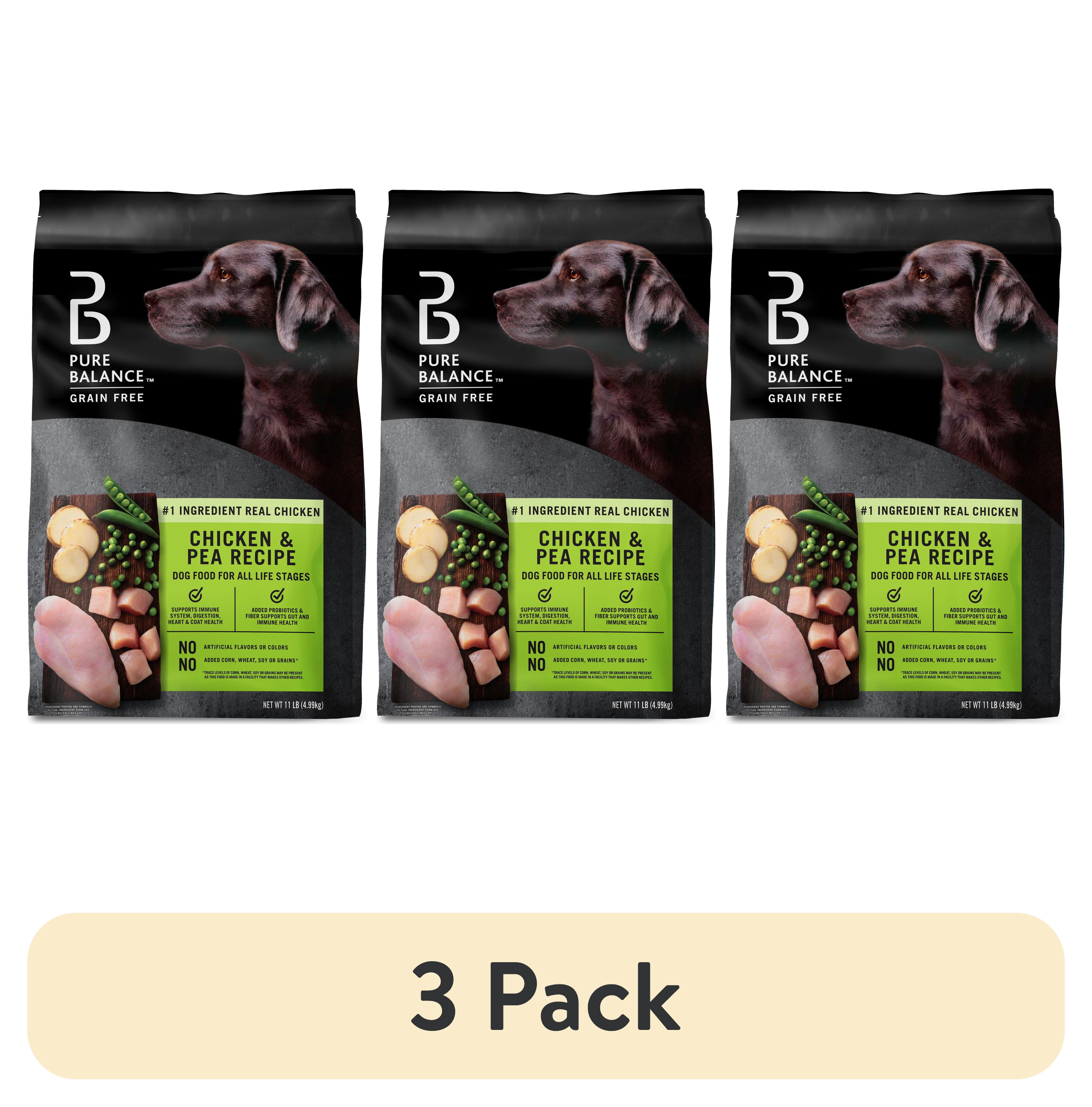 (3 pack) Pure Balance Grain-Free Chicken and Pea Recipe Dry Dog Food, 24 lbs