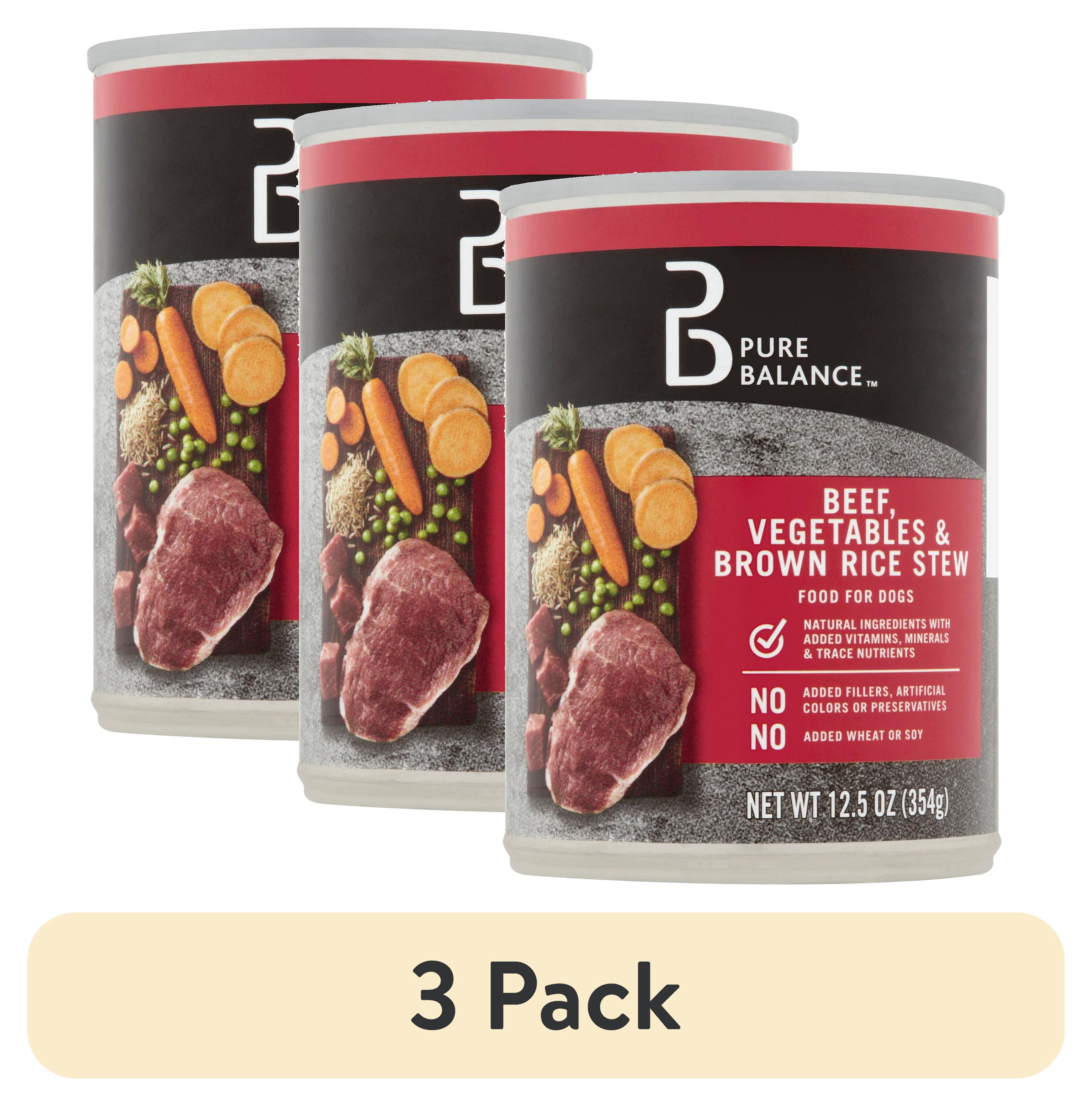 (3 pack) Pure Balance Grain-Free Formula Beef Wet Dry Dog Food, 12.5 oz Can