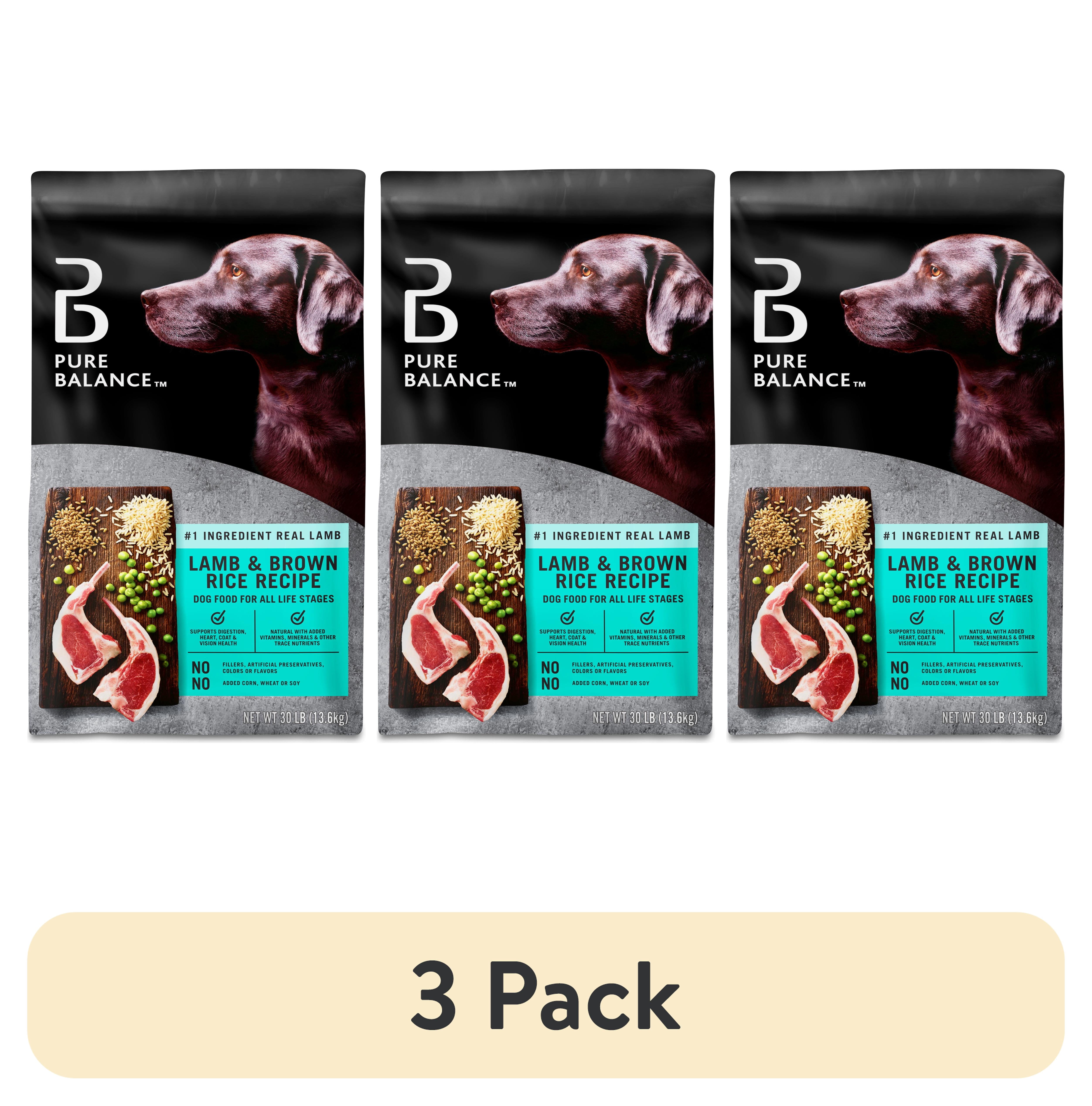 (3 pack) Pure Balance Lamb and Brown Rice Recipe Dry Dog Food, 30 lb