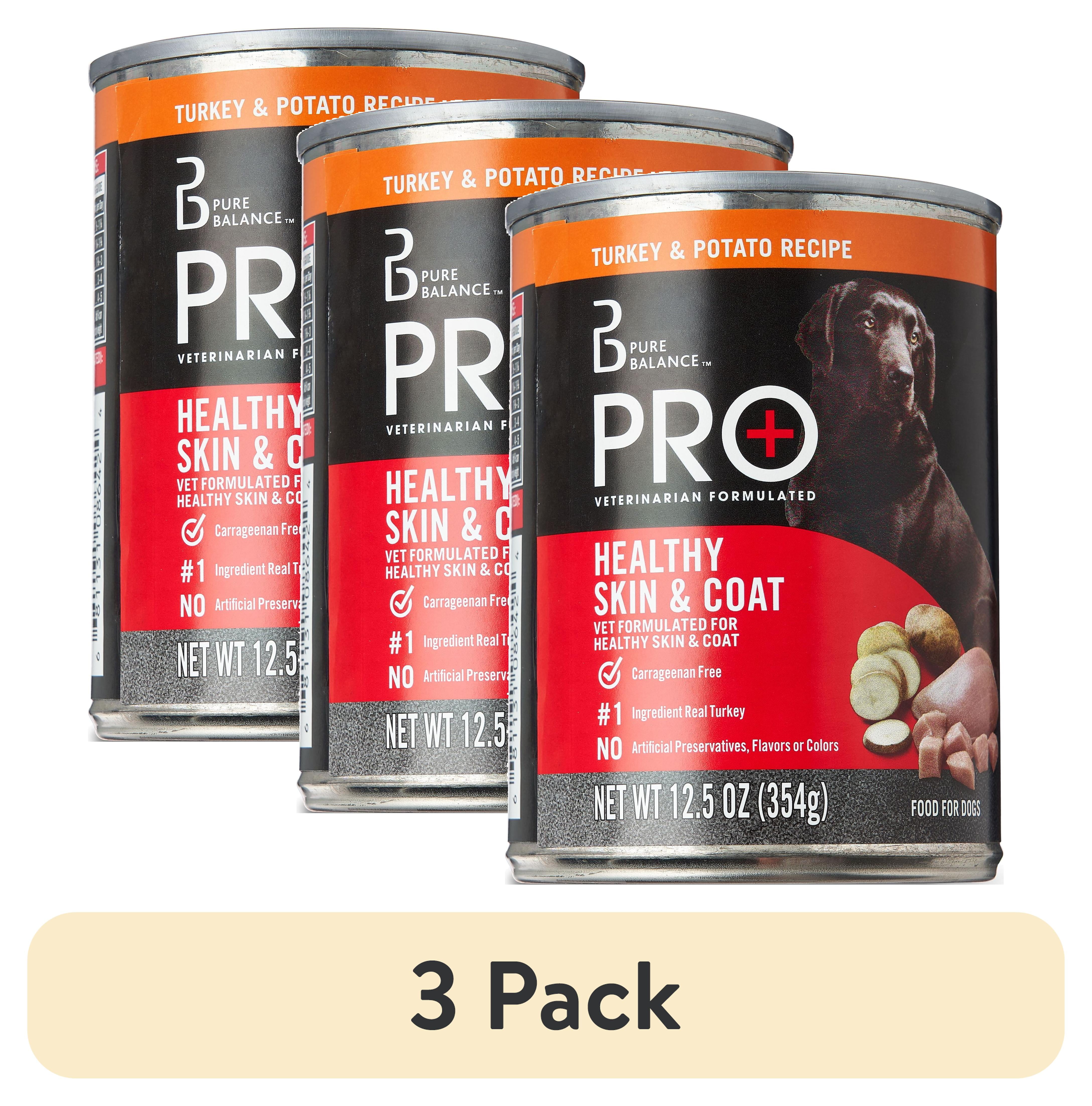 (3 pack) Pure Balance Pro+ Turkey & Potato Recipe Wet Dog Food, 12.5 oz Can