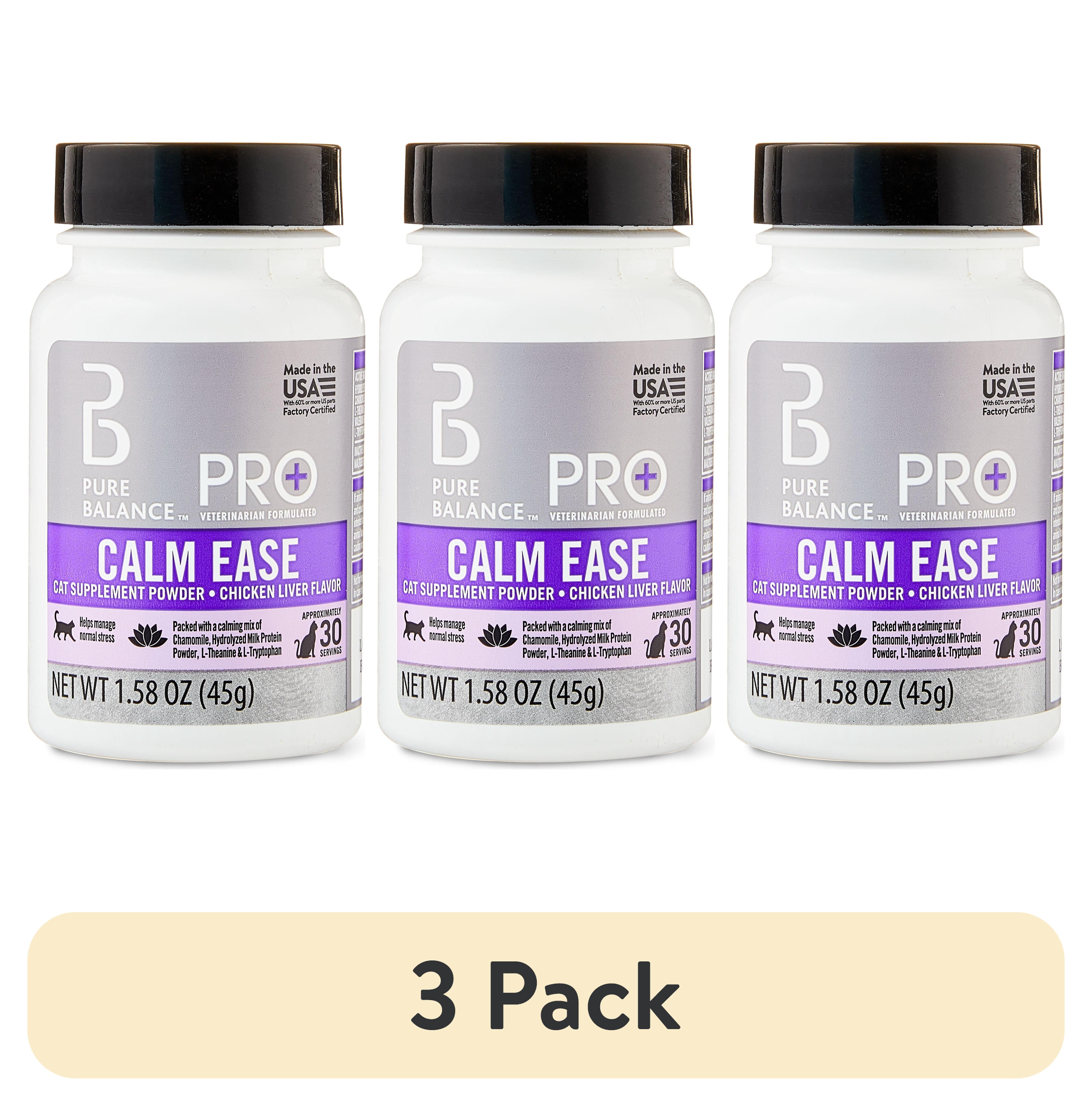 (3 pack) Pure Balance Pro+ Calm Ease for Cats, Chicken Liver Flavor, 30 Servings