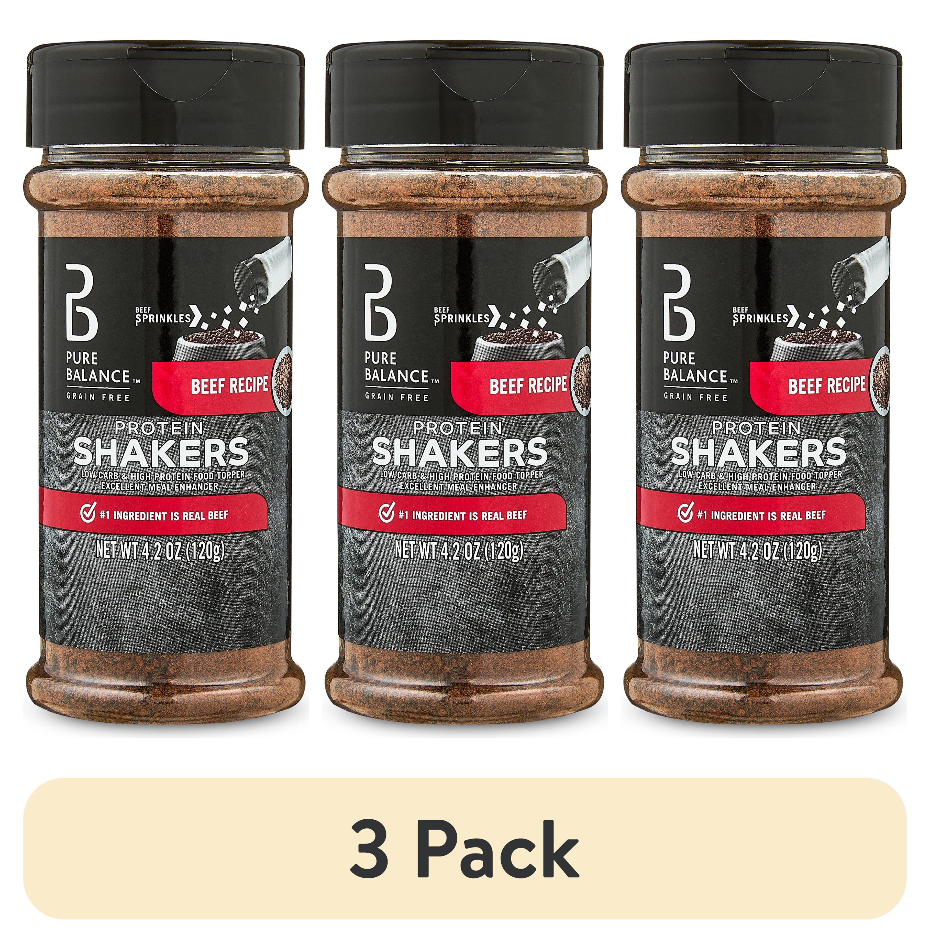 (3 pack) Pure Balance Protein Shakers Beef Recipe Dog Food Topper, 4.2 oz