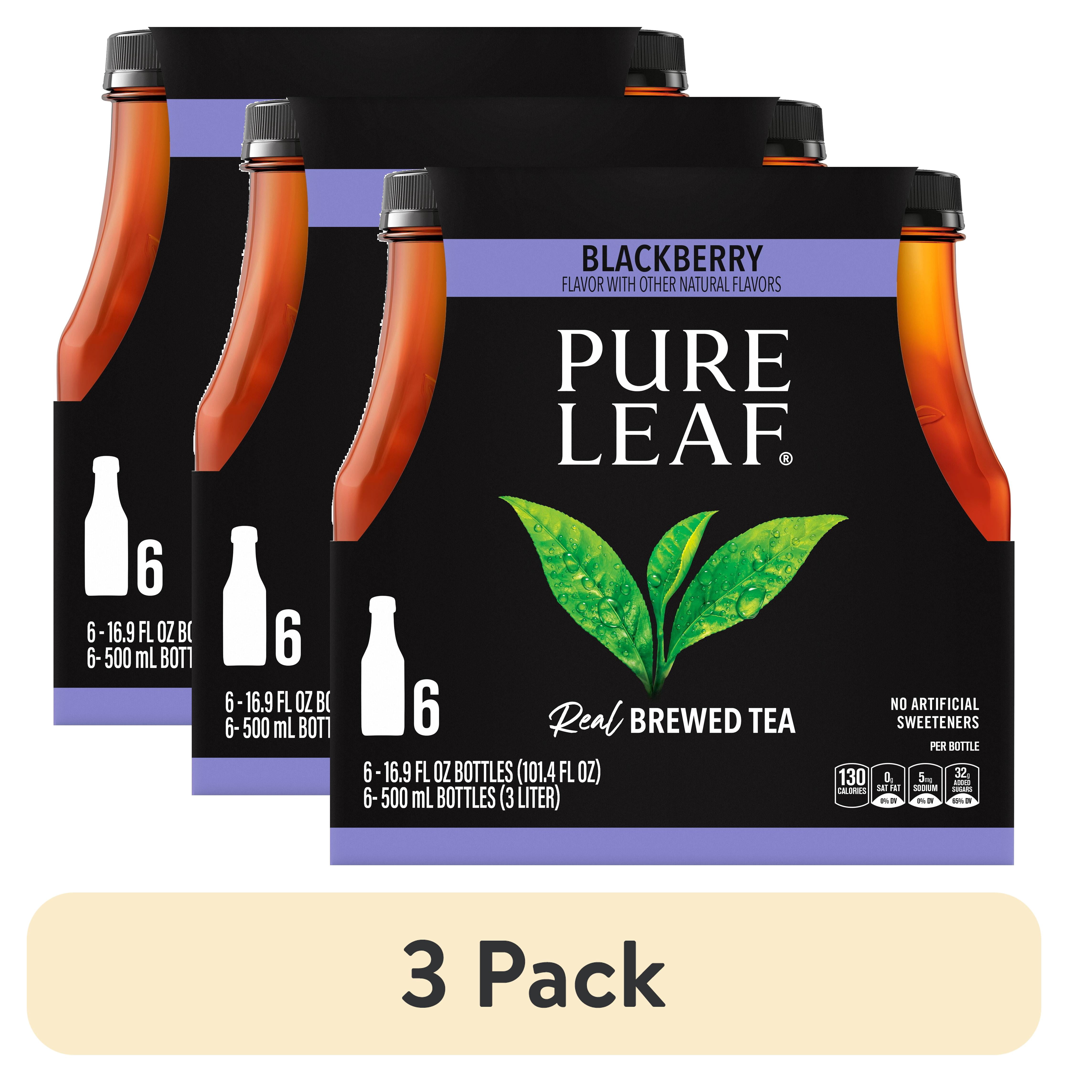 (3 pack) Pure Leaf Real Brewed Tea Blackberry 16.9 Fl Oz, 6 Count