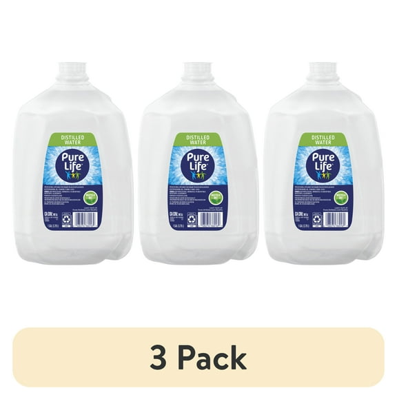 (3 pack) Pure Life Distilled Water, 1 gal, Single Plastic Jug