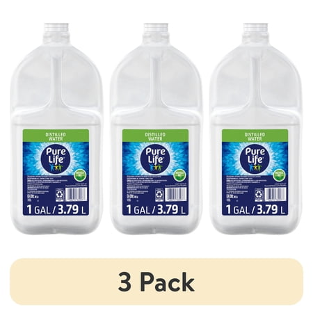 (3 pack) Pure Life Distilled Water, 1 Gallon, Single Plastic Jug