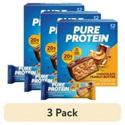 (3 pack) Pure Protein Bars, Chocolate Peanut Butter, 20g Protein, Gluten Free, 1.76 oz, 12 Ct