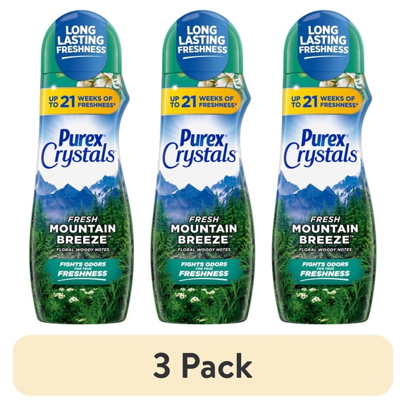 (3 pack) Purex Crystals Scent Booster, Fresh Mountain Breeze, 21oz