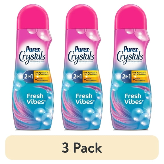 (3 pack) Purex Crystals In-Wash Fragrance and Scent Booster, Fresh Vibes, 21 Ounce