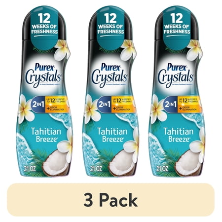 (3 pack) Purex Crystals Scent Booster, Fresh Island Breeze, 21oz