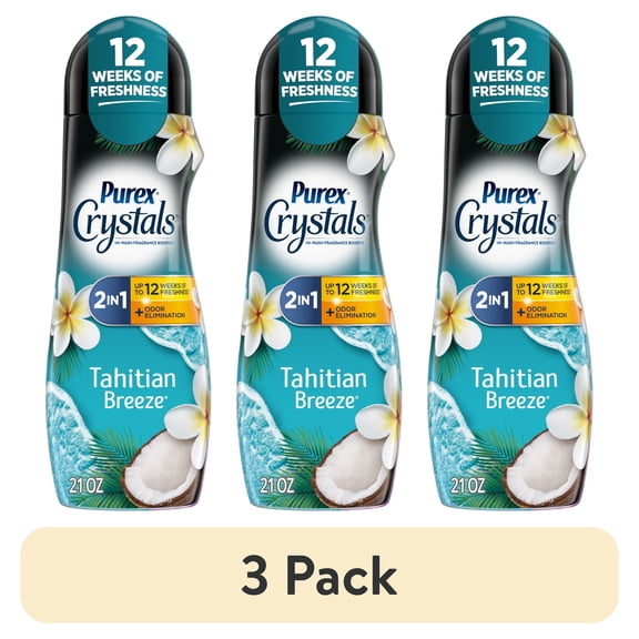 (3 pack) Purex Crystals Scent Booster, Fresh Island Breeze, 21oz