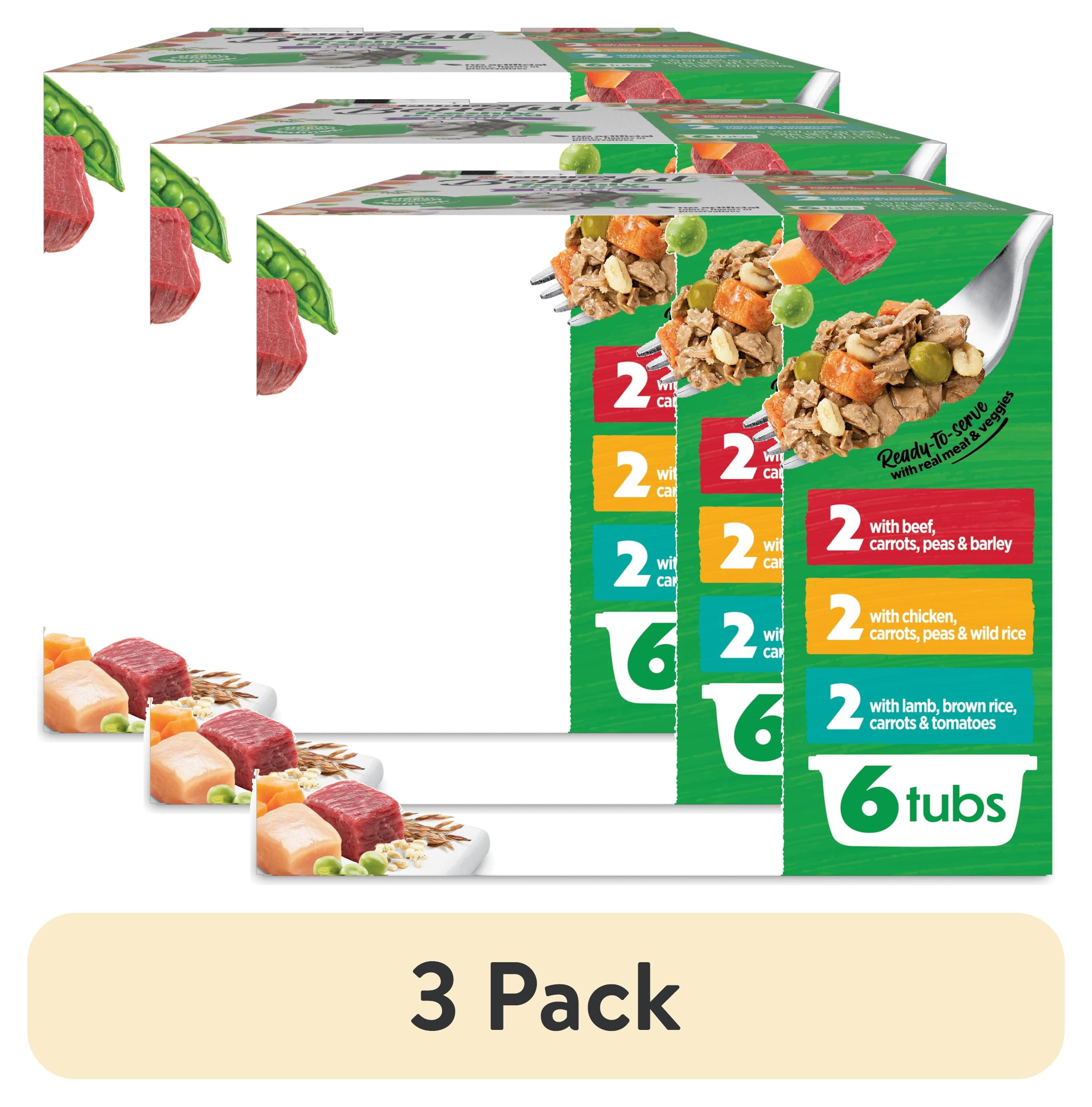 (3 pack) Purina Beneful Freshly Prepared Blends Wet Dog Food Variety Pack With Beef, Chicken, or Lamb Dog Food, 10 oz.