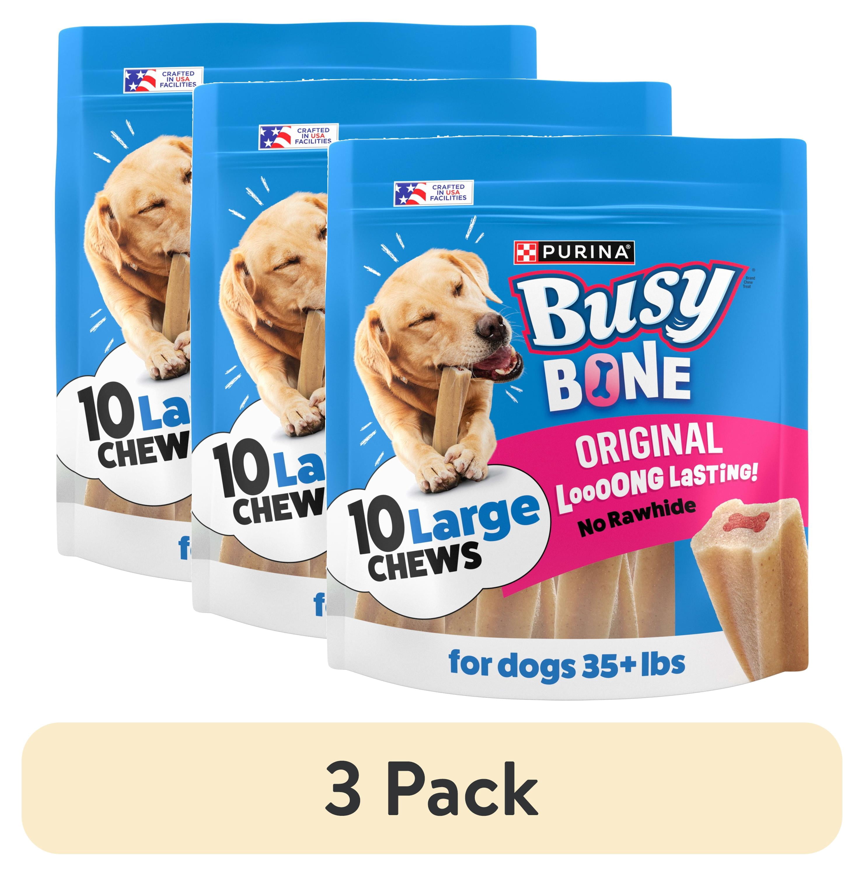 (3 pack) Purina Busy Bone Original Chew Large Dog Chew Treats, 35 oz.
