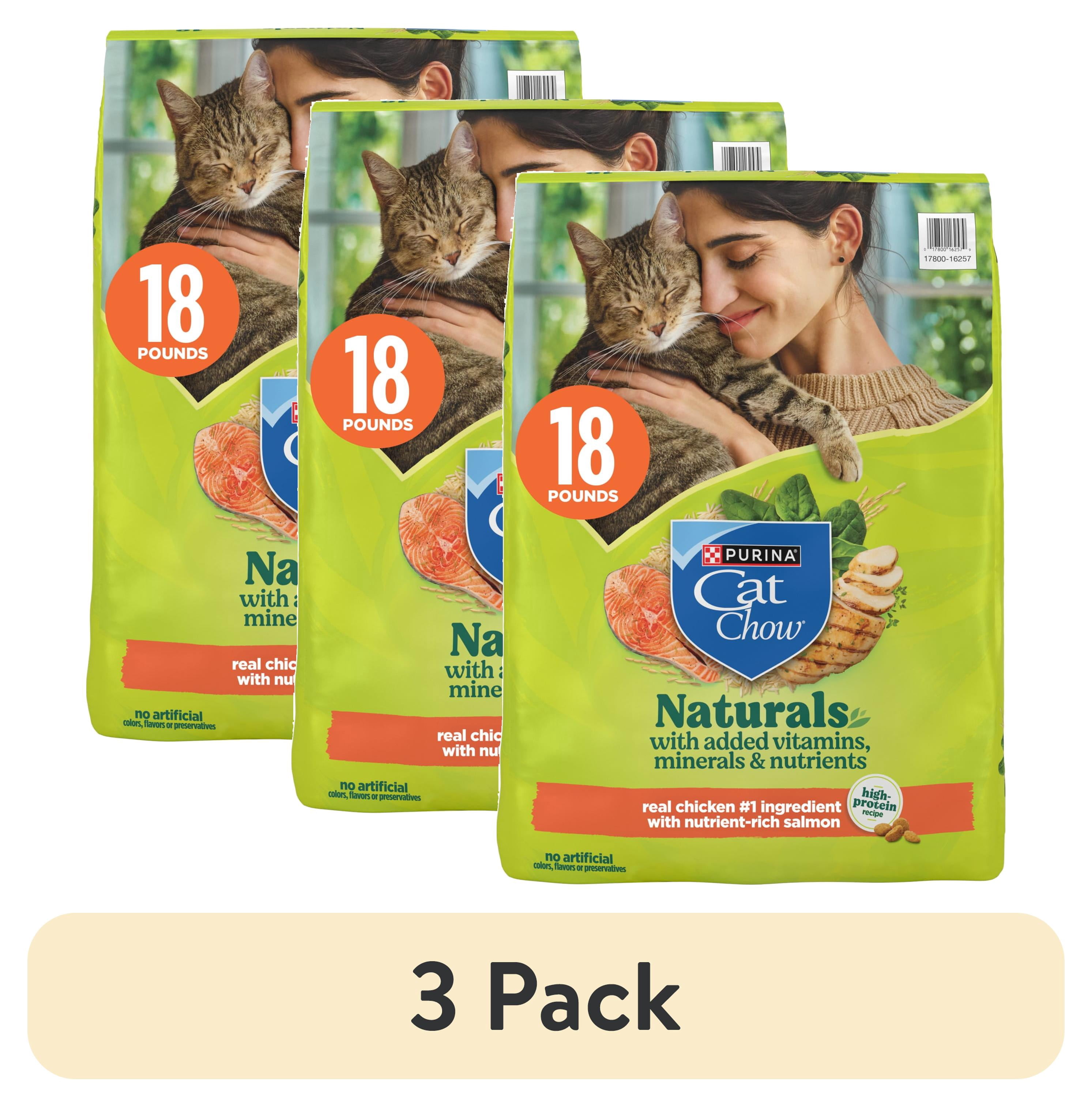 (3 pack) Purina Cat Chow Naturals with Real Chicken Dry Cat Food, 18 lb.