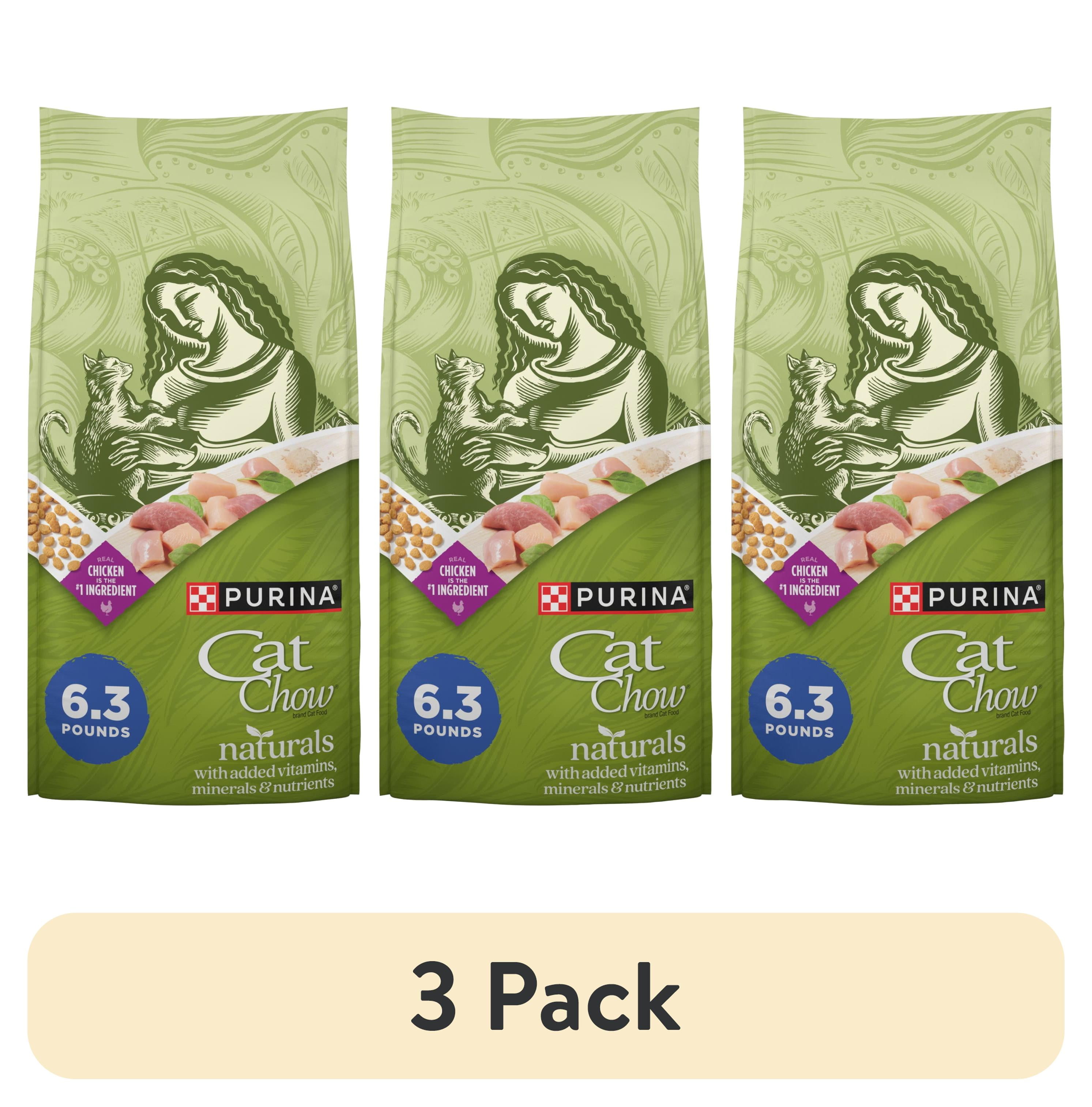 (3 pack) Purina Cat Chow Naturals, Indoor Dry Cat Food, Chicken & Turkey, 6.3 lb Bag