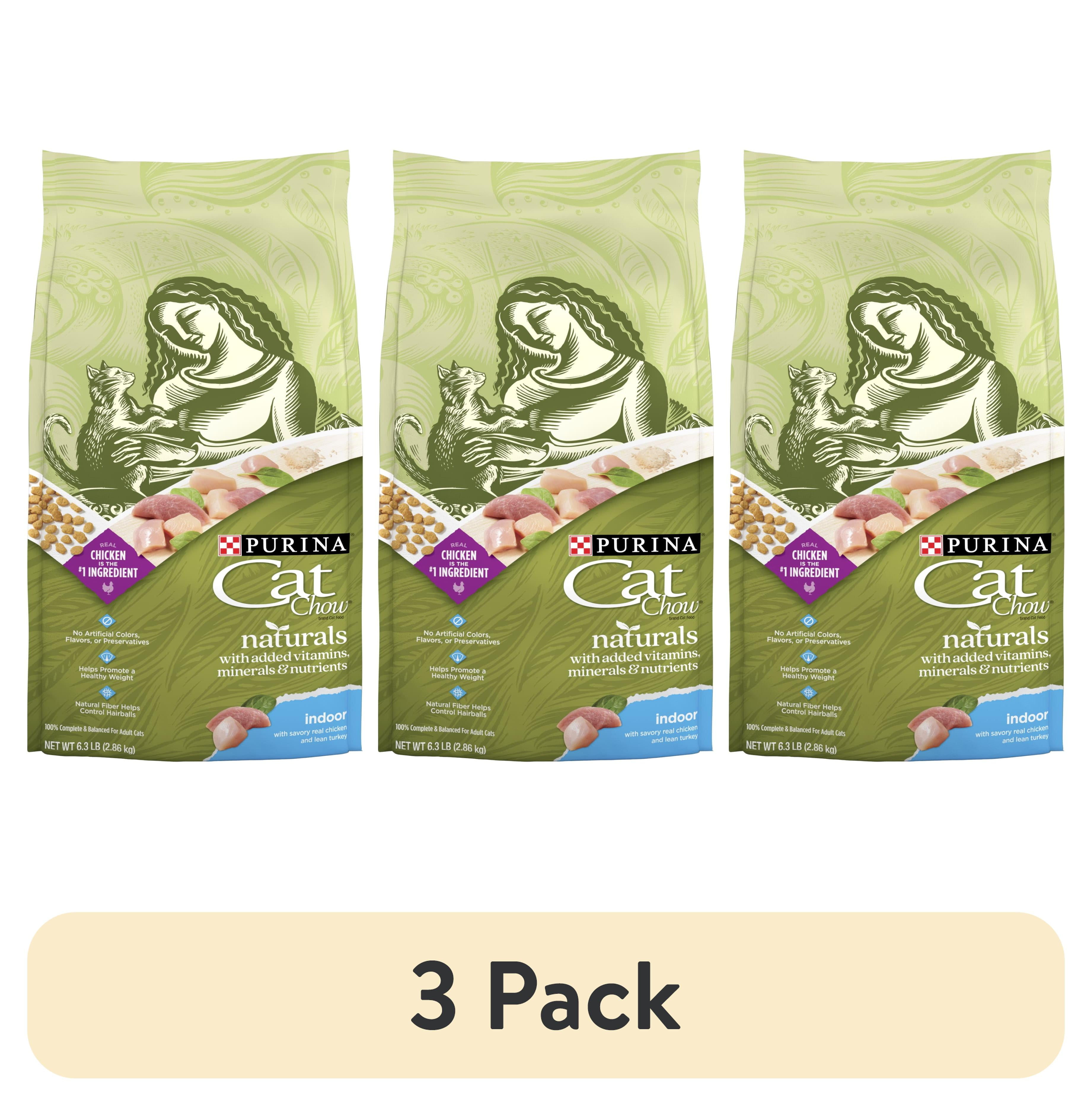 (3 pack) Purina Cat Chow Naturals, Indoor Dry Cat Food, Chicken ...