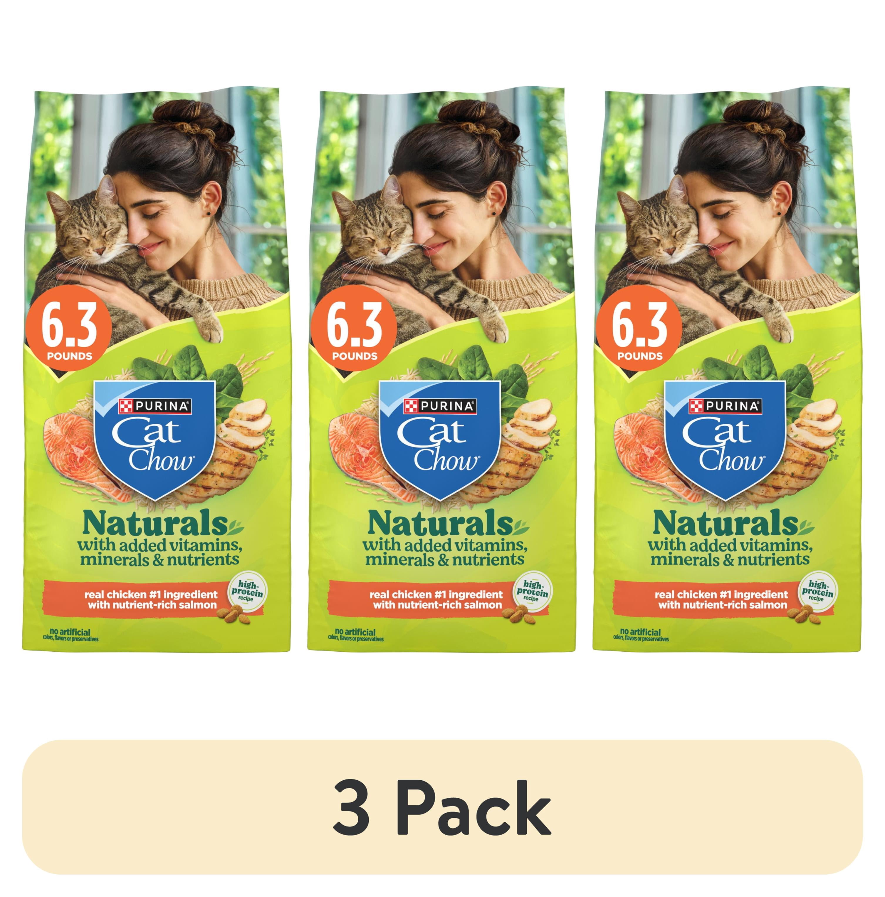 (3 pack) Purina Cat Chow Naturals Chicken Flavor Dry Cat Food, 6.3 lb Bag