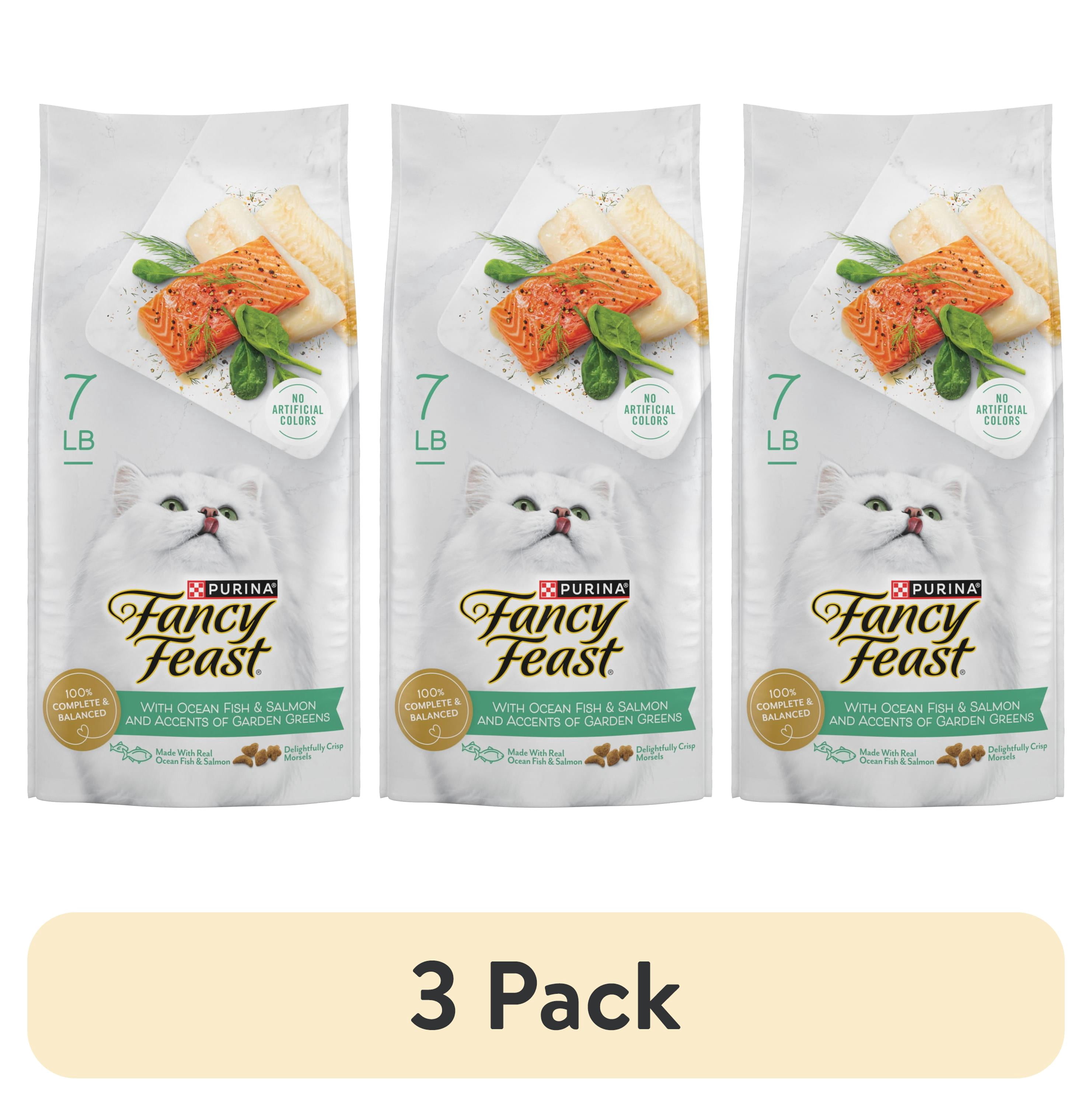 (3 pack) Purina Fancy Feast Dry Cat Food With Ocean Fish and Salmon, 7 lb.