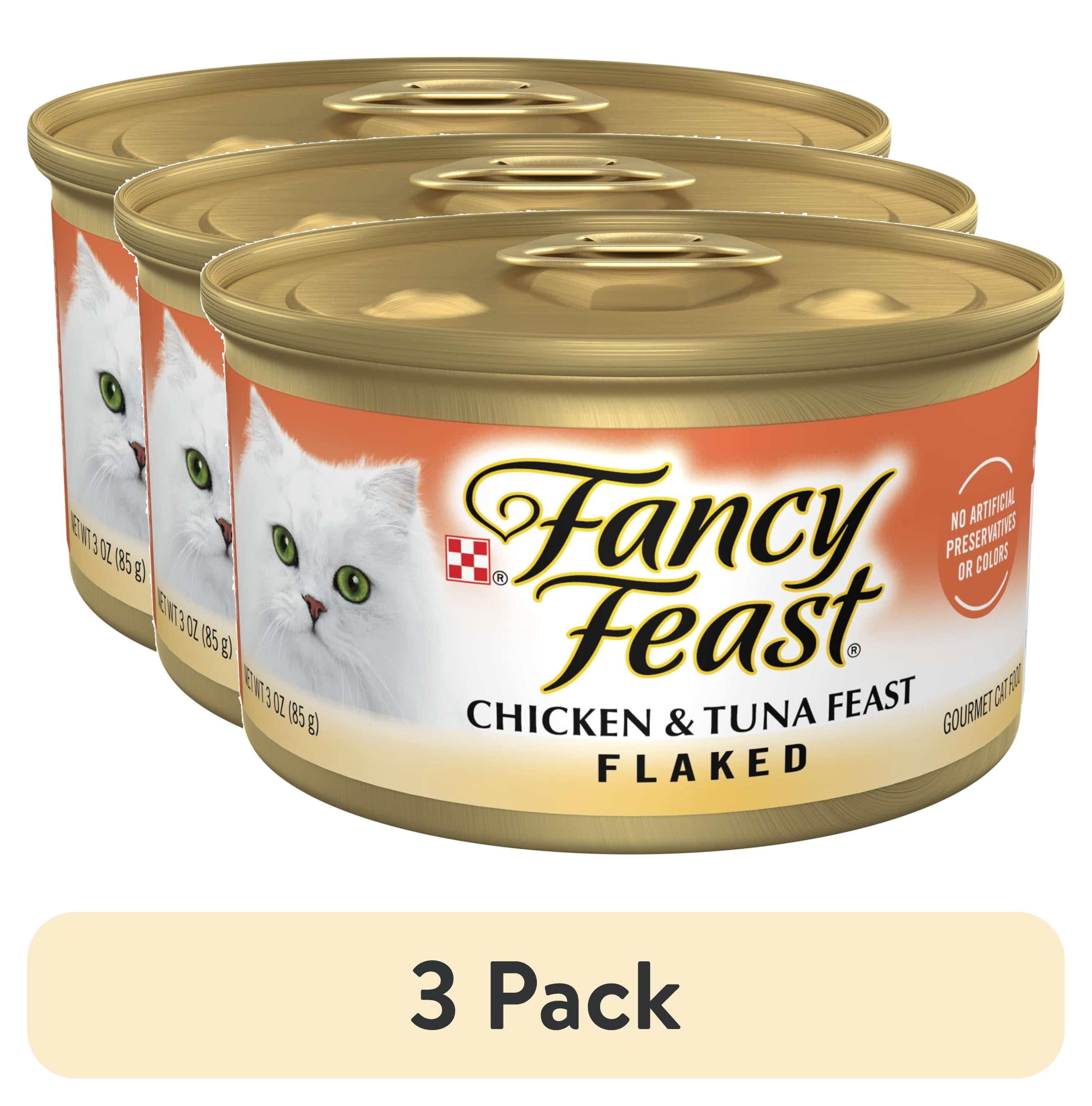 (3 pack) Purina Fancy Feast Flaked Kitten Food, Wet Cat Food, Chicken & Tuna Feast, 3 oz Can