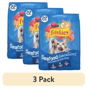 3 pack Purina Friskies Seafood Sensations Dry Cat Food Flavors of Salmon, Tuna, Shrimp and Seaweed, 22 lb Bag