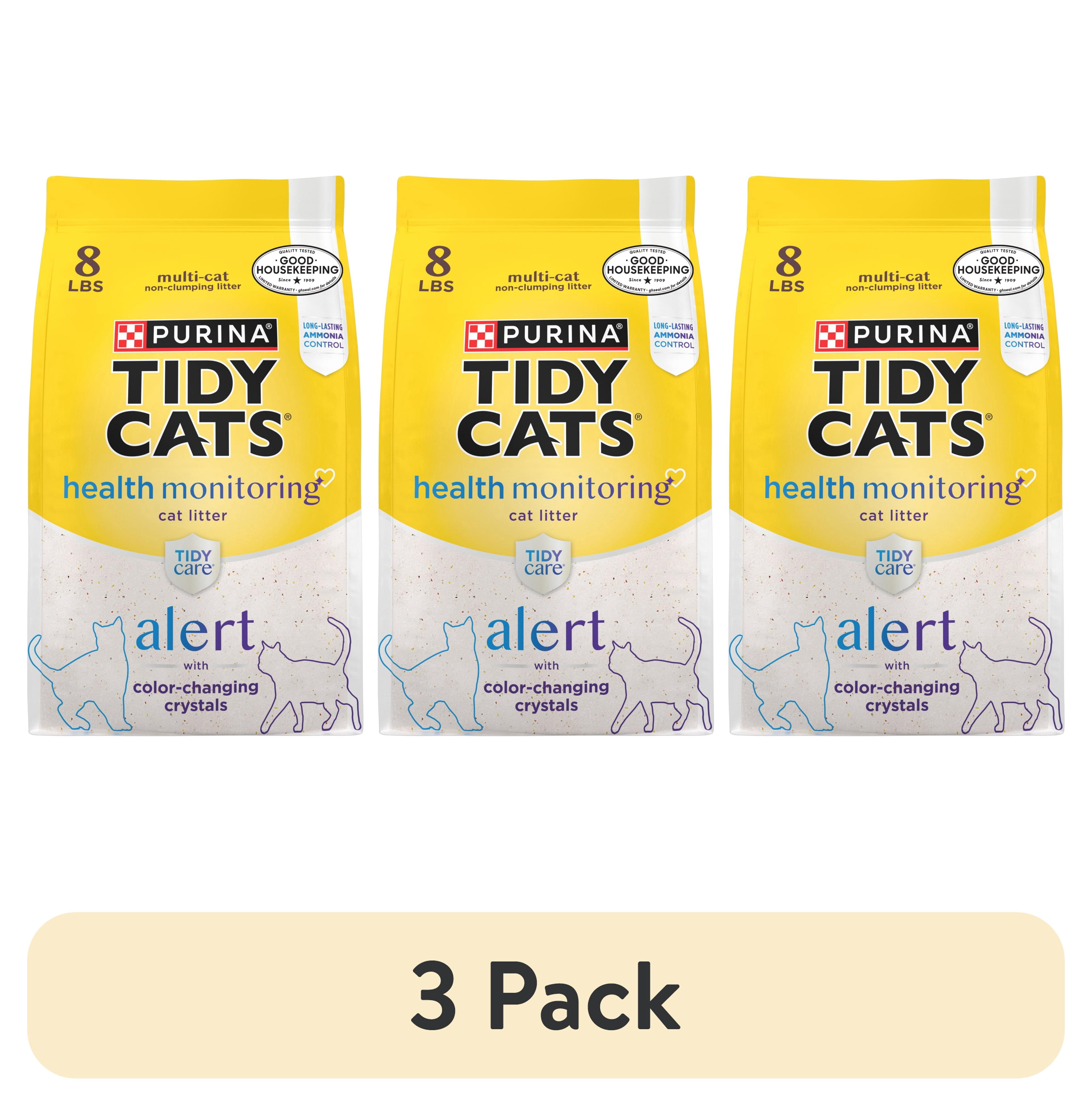 (3 pack) Purina Tidy Cats Tidy Care Alert Health Monitoring Cat Litter, Unscented, 8 lb Bag