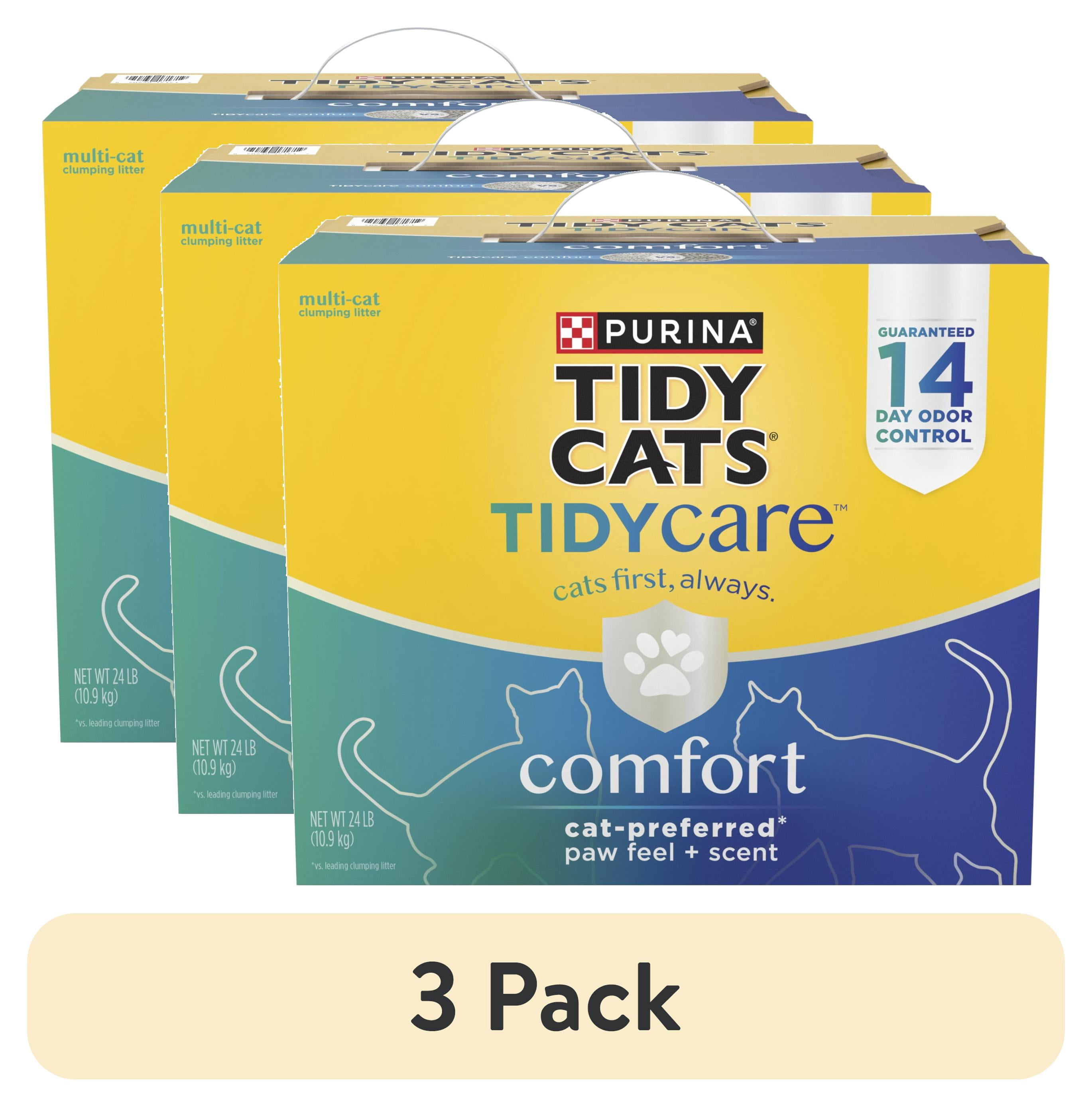 (3 pack) Purina Tidy Cats Tidy Care Comfort Cat Litter, Lemongrass Scent, 24 lb Box