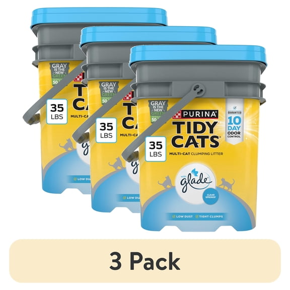 (3 pack) Purina Tidy Cats With Glade Clear Springs Scented, Odor Control, Clumping Multi-Cat Litter