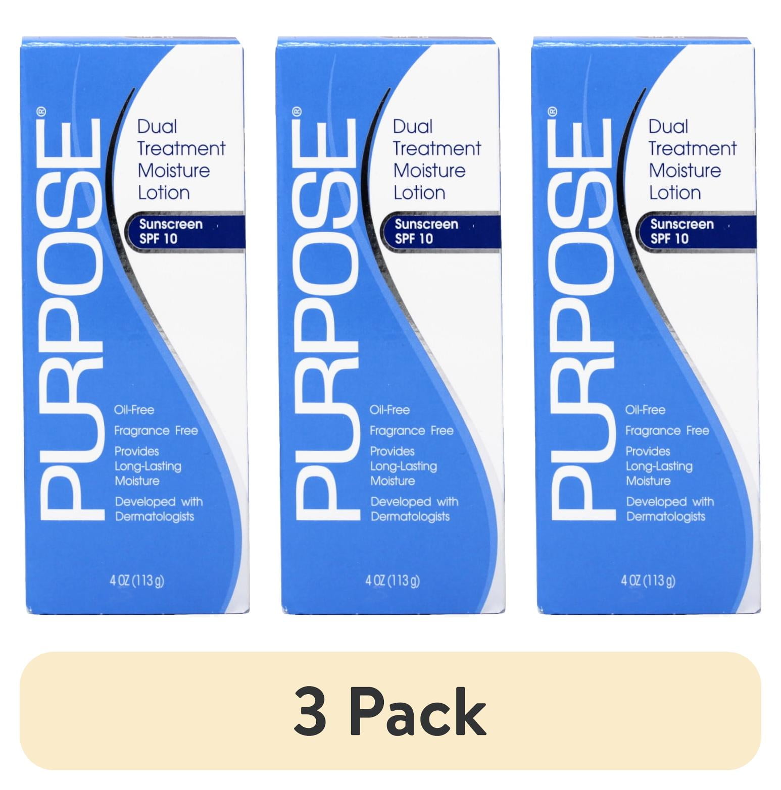 (3 pack) Purpose Dual Treatment Moisture Lotion SPF10 4 OZ