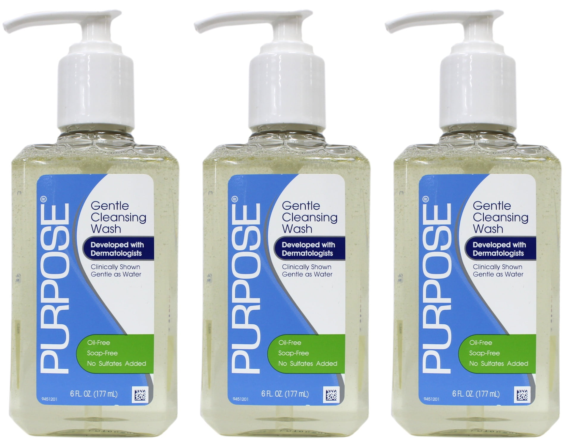 (3 pack) Purpose Gentle Cleansing Wash, 6-Ounce