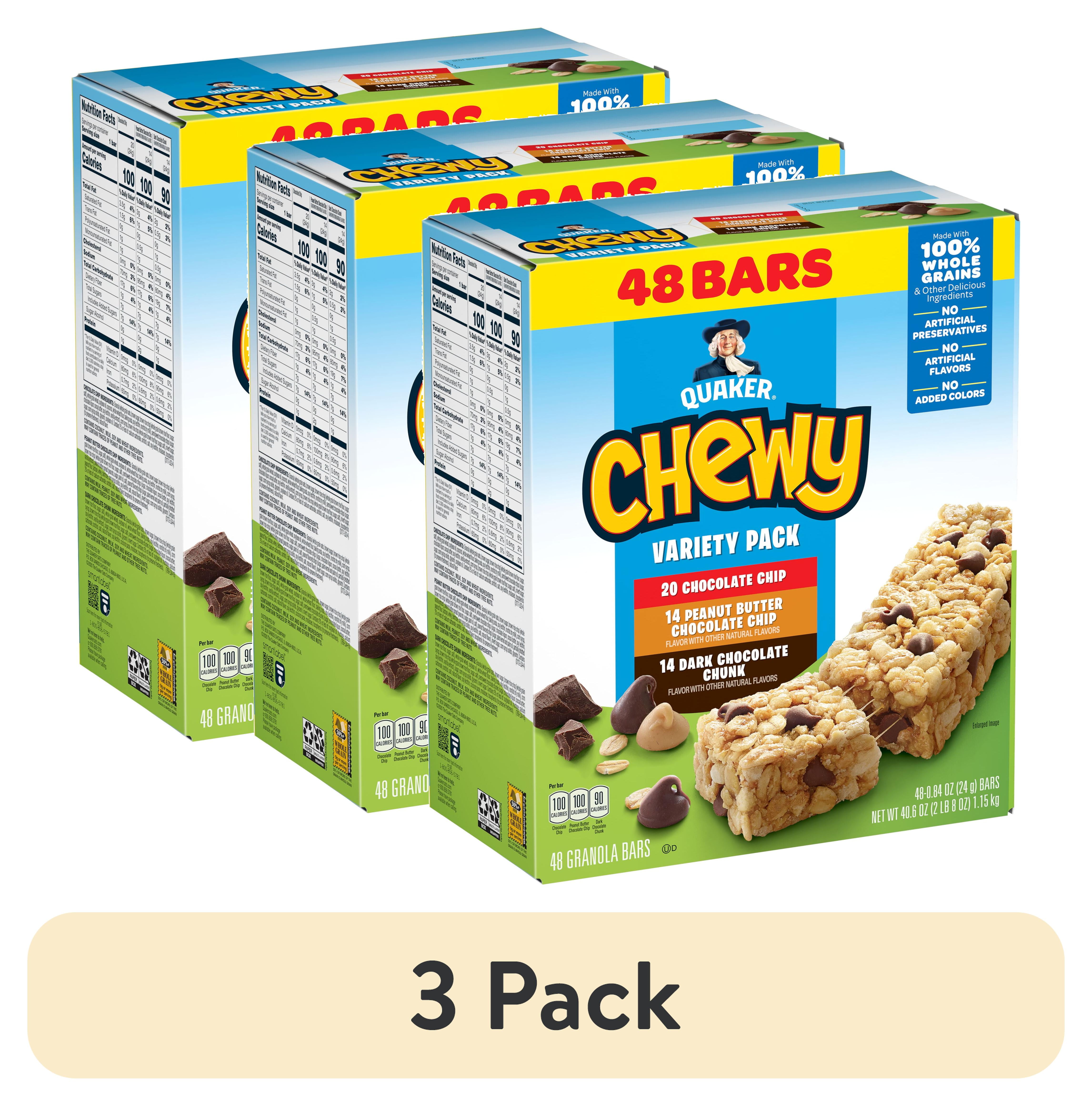 (3 pack) Quaker Chewy Granola Bars Variety Pack, 0.84 oz 48 Count