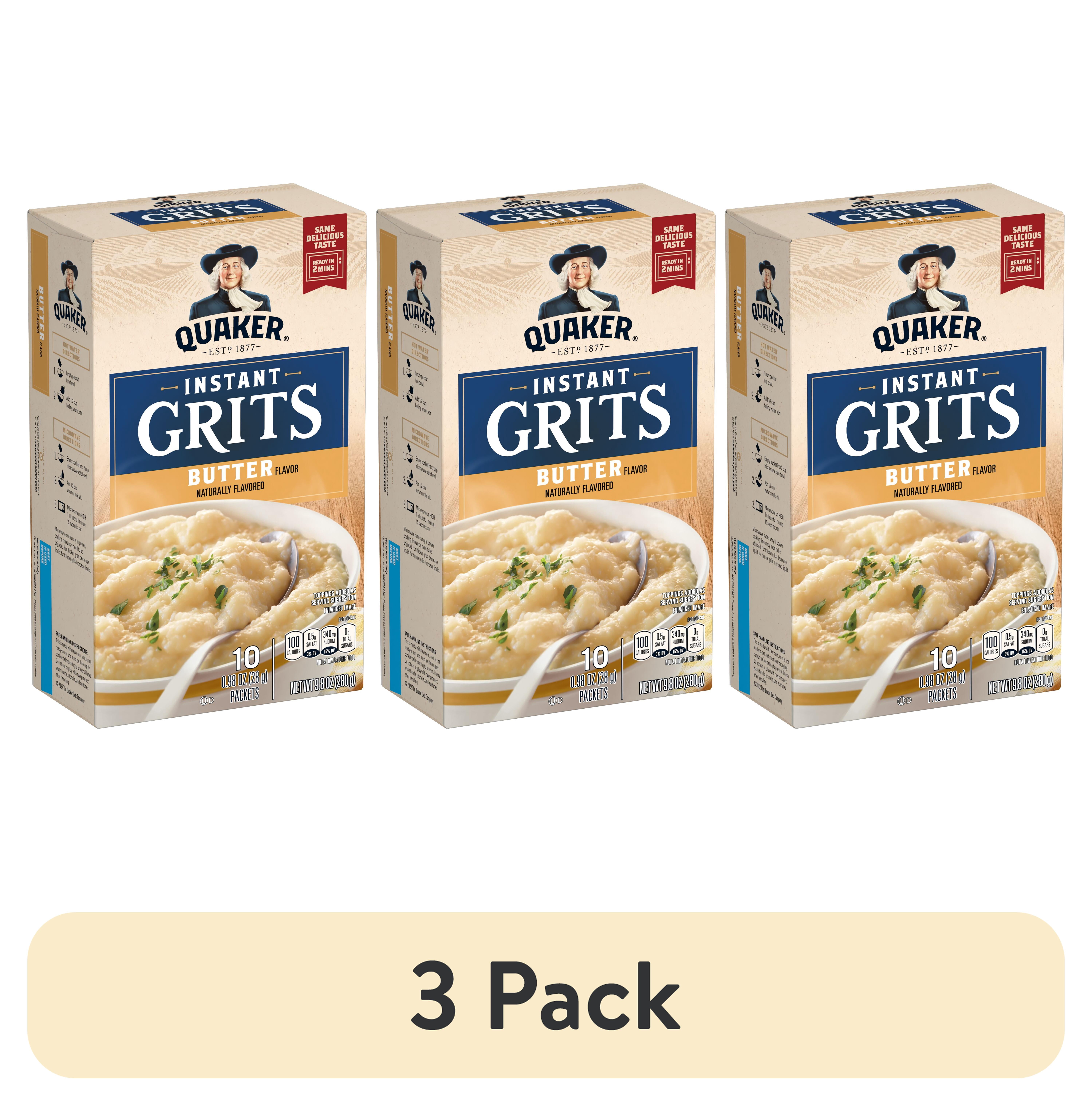 (3 pack) Quaker Instant Grits Butter 0.98 oz each, 10 Count