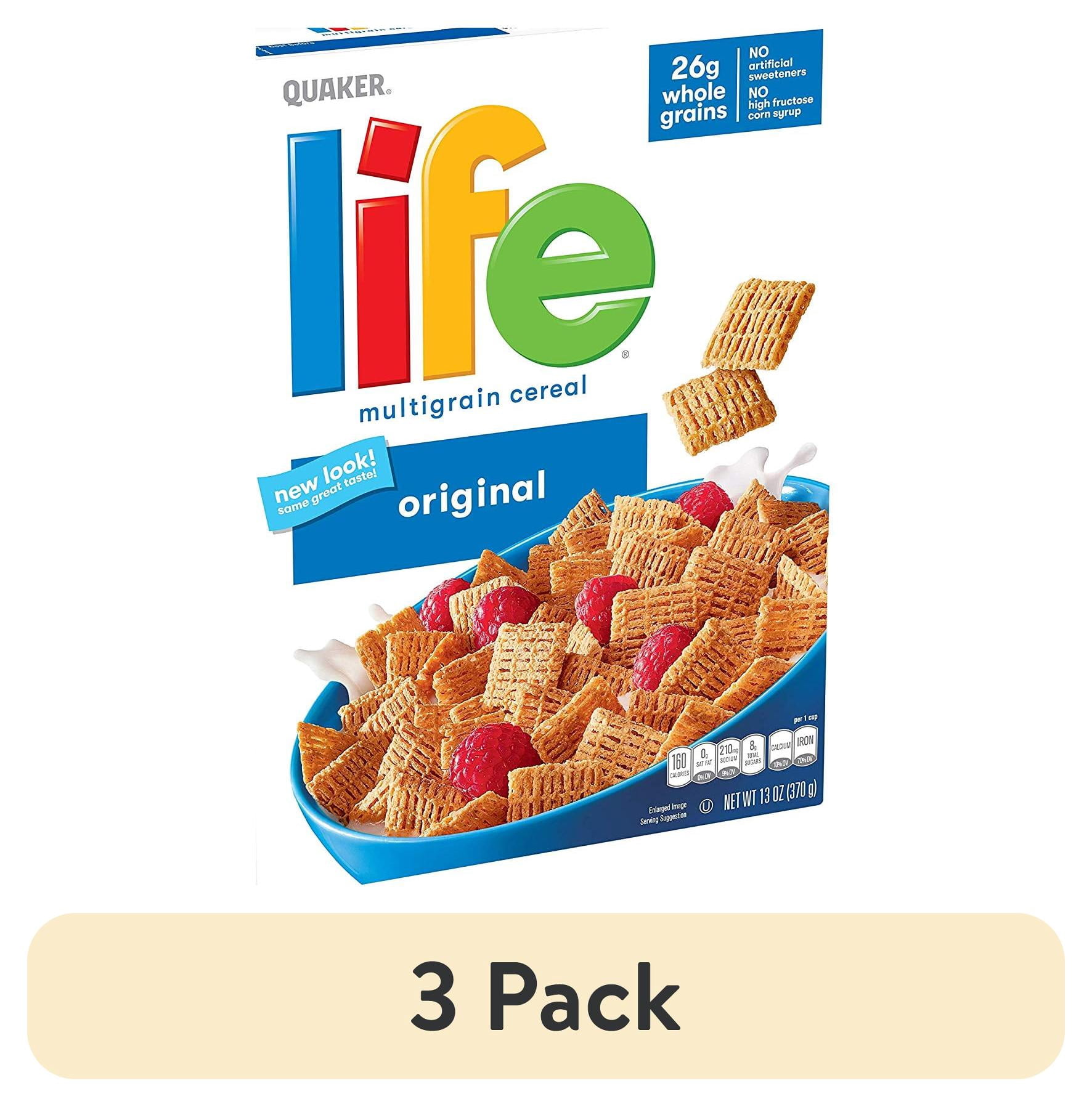 (3 pack) Quaker Life Original Cereal, 13 oz Box