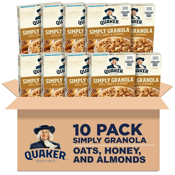 (3 pack) Quaker Simply Granola, Oats, Honey & Almonds Cereal, Ready-to-Eat, 24.1 oz Box