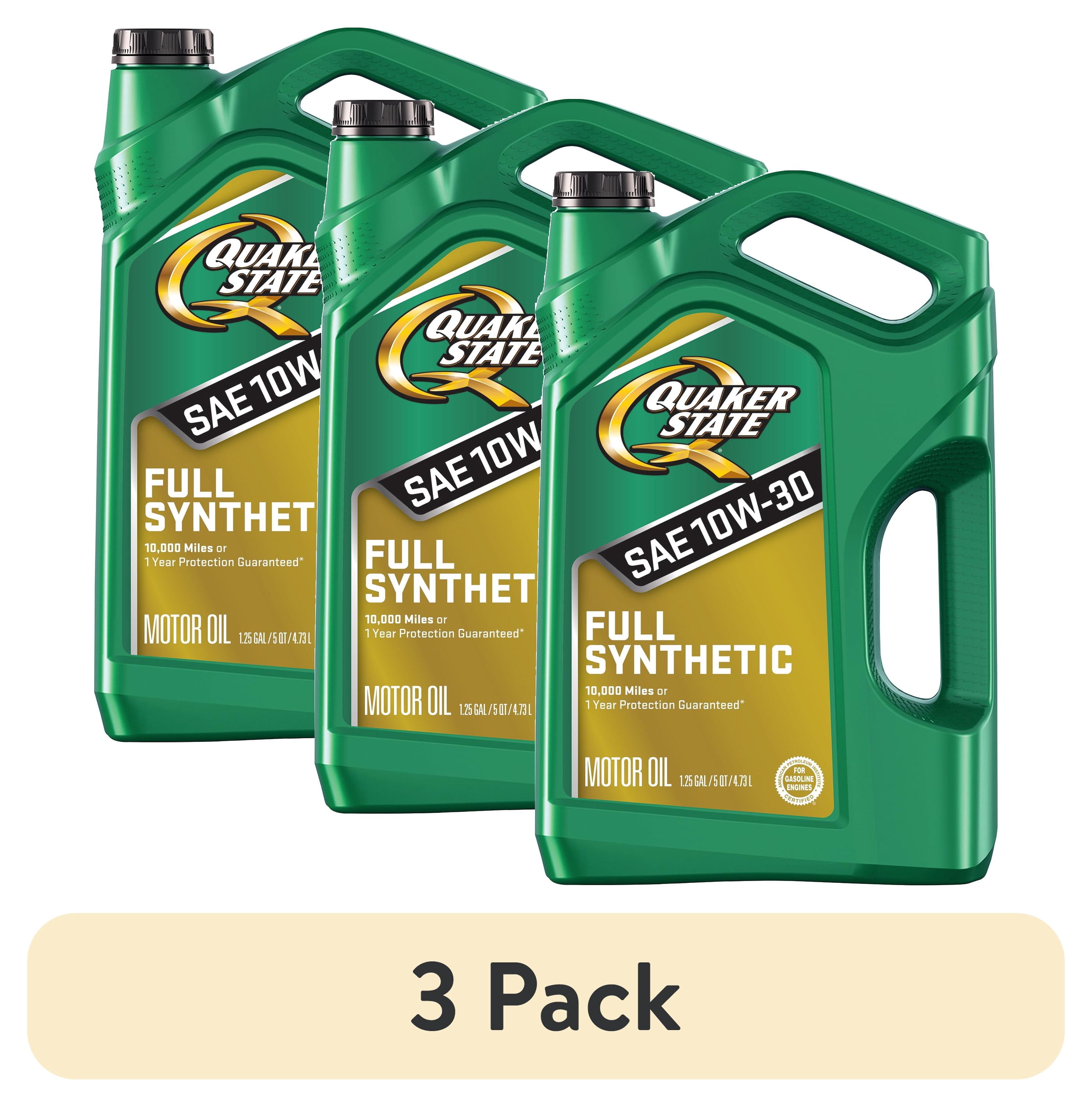 (3 pack) Quaker State Full Synthetic 10W-30 Motor Oil, 5 Quart