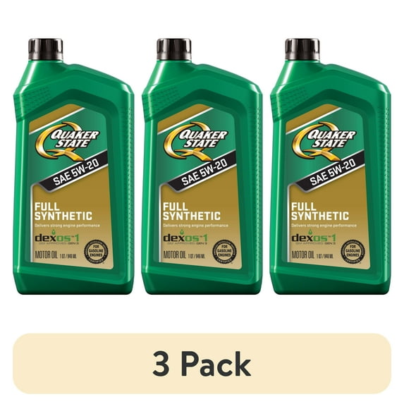 (3 pack) Quaker State Full Synthetic 5W-20 Motor Oil, 1 Quart