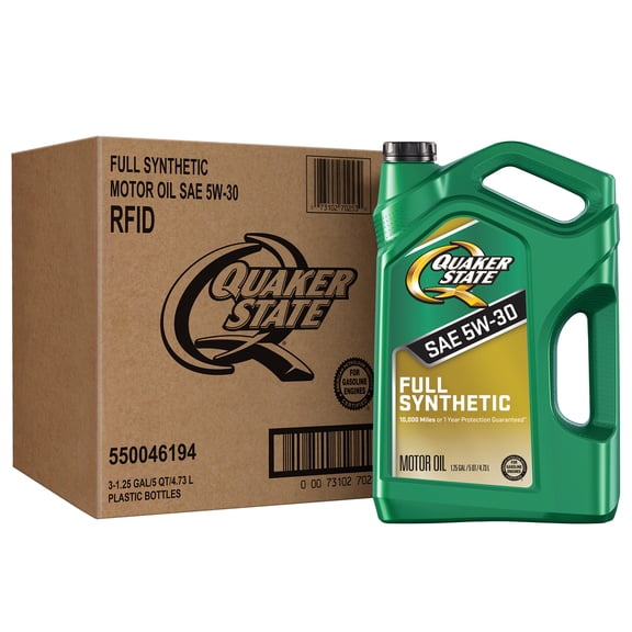 (3 pack) Quaker State Full Synthetic 5W-30 Motor Oil, 5 Quart (3 Pack)