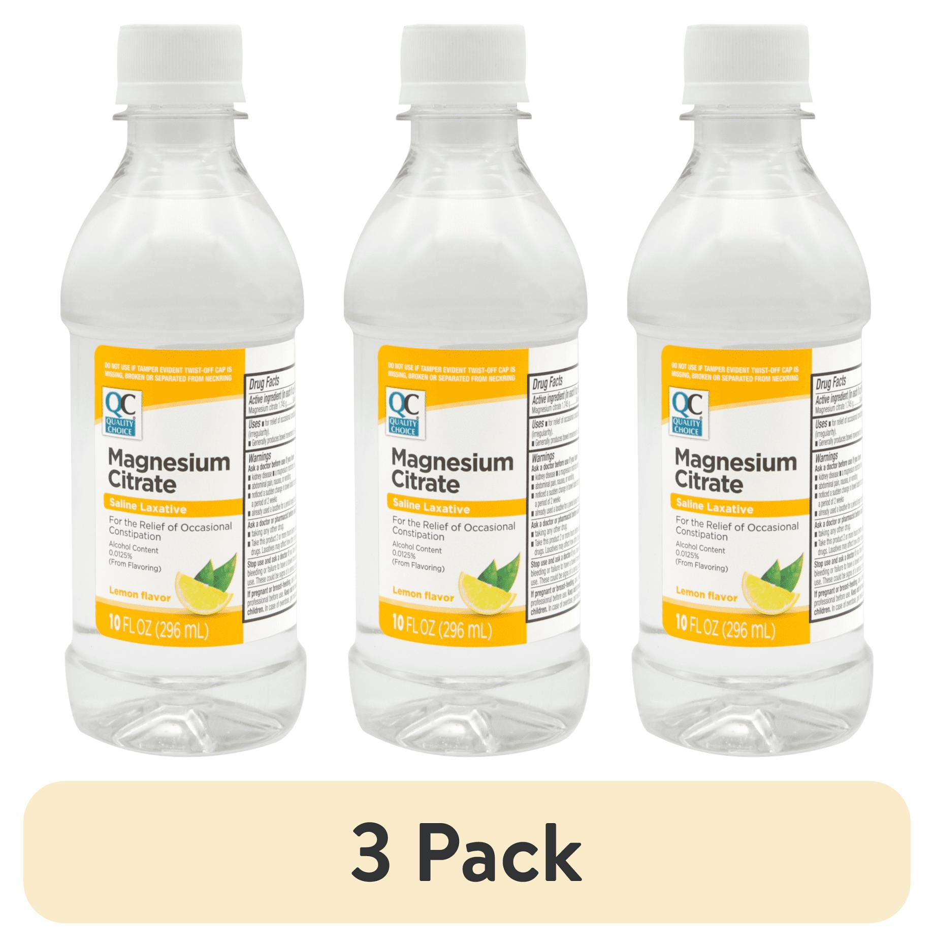 5 pack) Quality Choice Magnesium Citrate Liquid Laxative - Constipation  Relief Oral Solution - Lemon Flavor 10oz Each