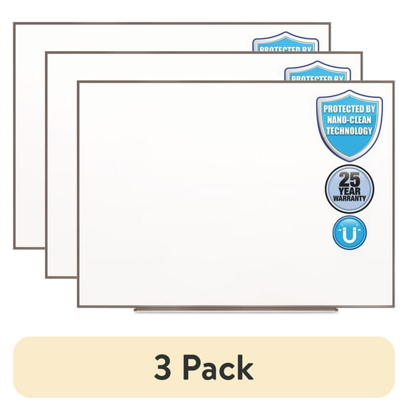 (3 pack) Quartet NA4836FB Fusion Nano-Clean 48 x 36 Magnetic Whiteboard - White Surface/Black Aluminum Frame