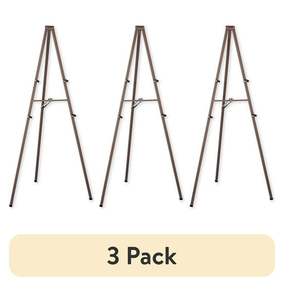 (3 pack) Quartet Steel Tripod Display Easel, 72", Fold-Out Brackets