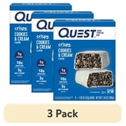 (3 pack) Quest Nutrition, Crispy Hero Protein Bars, Low Carb, Gluten Free, Cookies & Cream, 4 Count