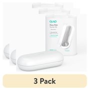 3 pack Quip Refillable Dental Floss Picks, Reusable Pick + Preloaded Dispenser, White Plastic, Mint