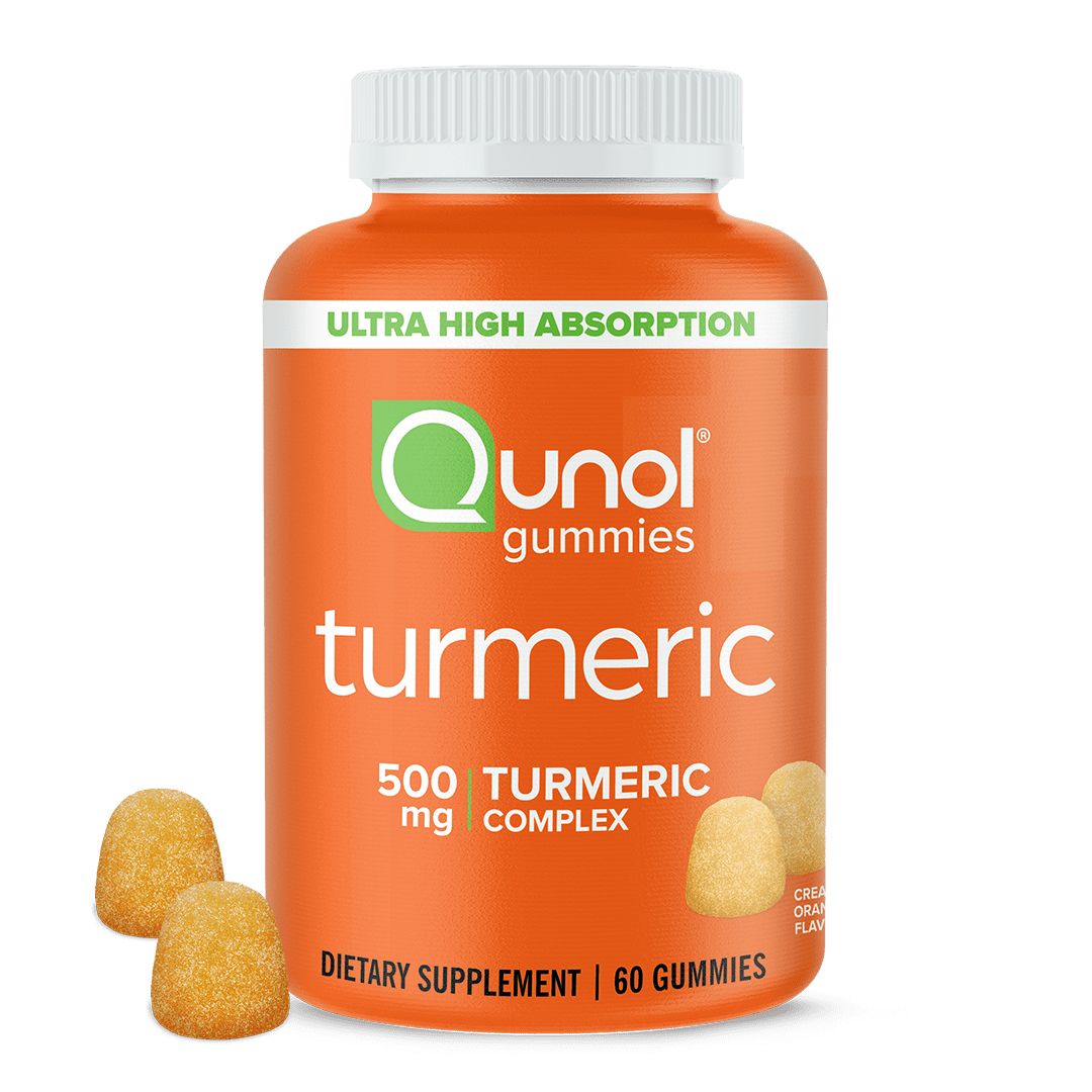 (3 pack) Qunol Turmeric Gummies, 500mg, Ultra High Absorption, Joint Support Herbal Supplement, 60 Count