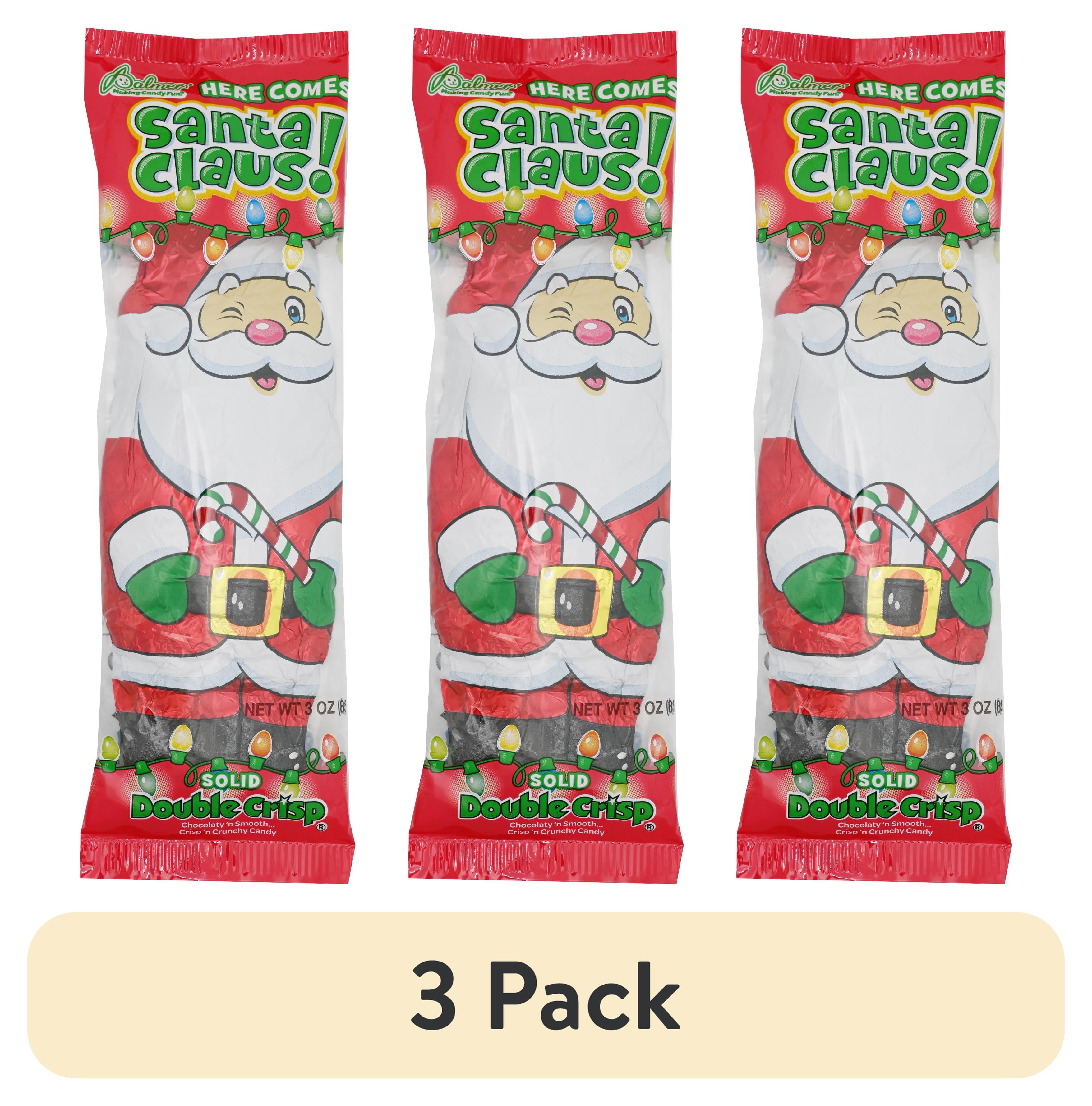 (3 pack) R.M. Palmer Double Crisp Santa, Milk Chocolate Bar, 3 oz