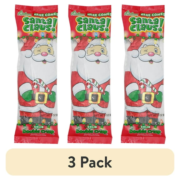 (3 pack) R.M. Palmer Double Crisp Santa, Milk Chocolate Bar, 3 oz