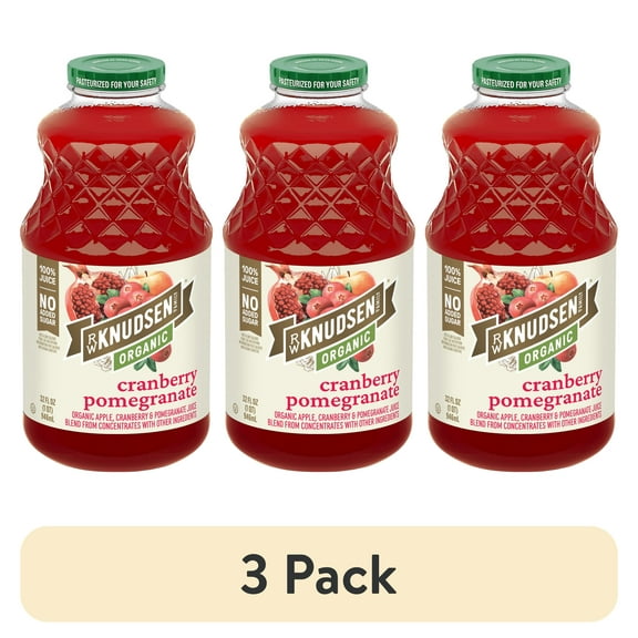 (3 pack) R.W. Knudsen Family Organic Cranberry Pomegranate Juice, 32 Fl. Oz.