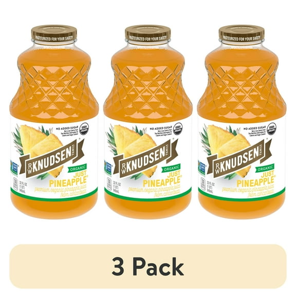 (3 pack) R.W. Knudsen Family Organic Juice Pineapple, 32.0 FL OZ