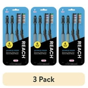 3 pack REACH Advanced Design Angled Neck Toothbrush, Assorted Colors, Firm, 6 Count