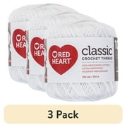 (3 pack) Red Heart® Classic White Cotton Yarn, 350 Yards, Size 10