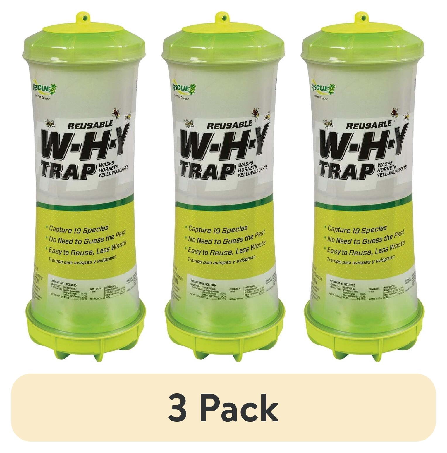 (3 pack) RESCUE! Outdoor Reusable W•H•Y Trap for Wasps, Hornets, and Yellowjackets Trap, 1 Pack
